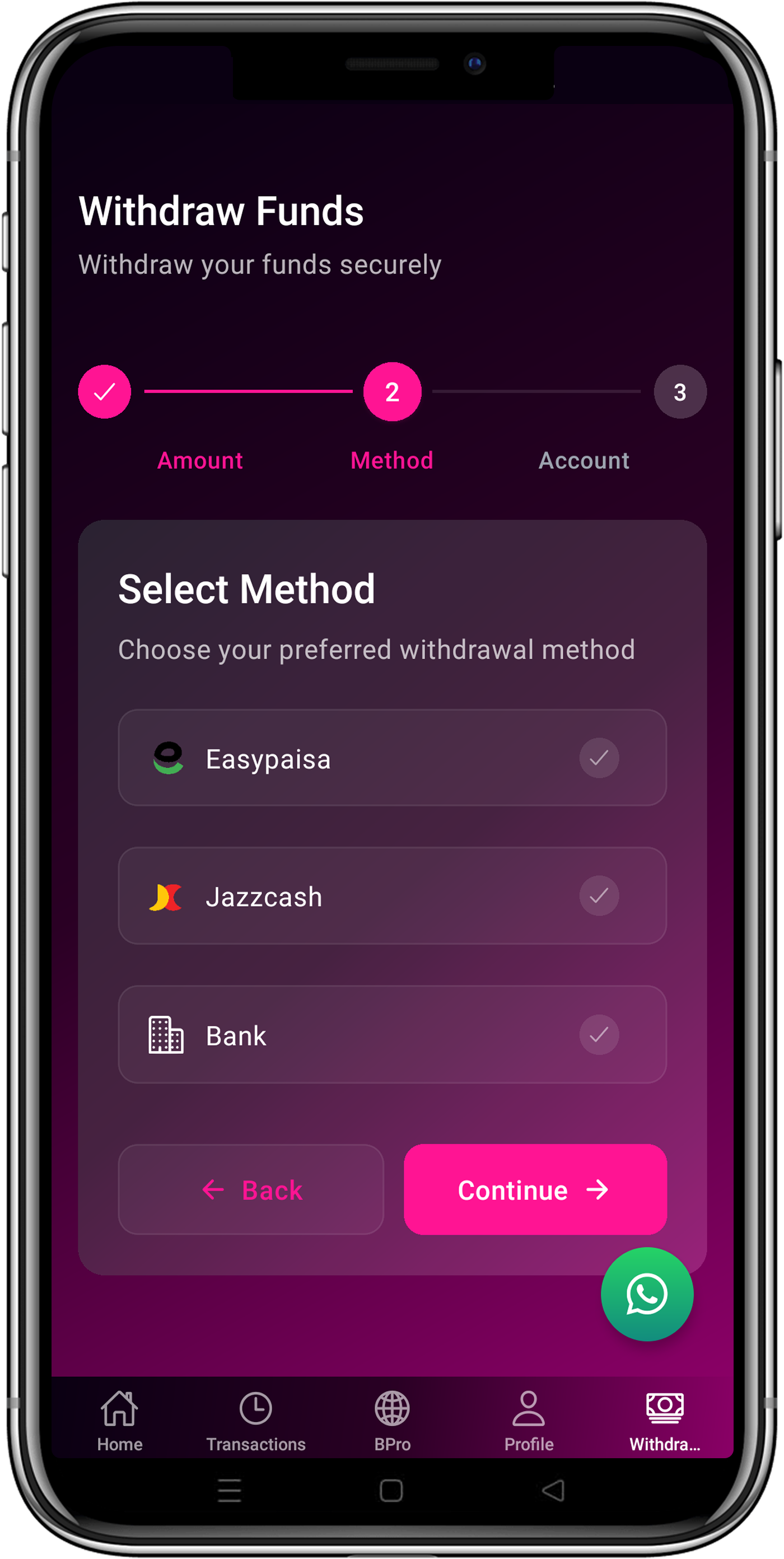 Withdraw Funds